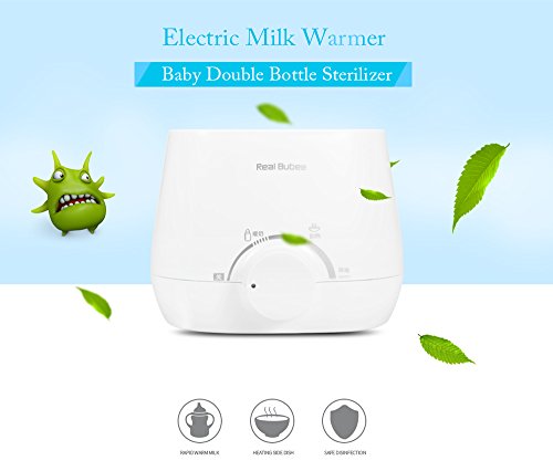 Kidsidol 3 In 1 Double Bottle Sterilizer BAP Free Electric Milk Food Warmer (Cleaning Brush Included)