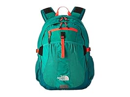 north face backpack billiard green and fiery coral Women's The Recon Luxe Slate Moss / Burnt Metallic a large main compartment for books and binders The North Face Borealis 28