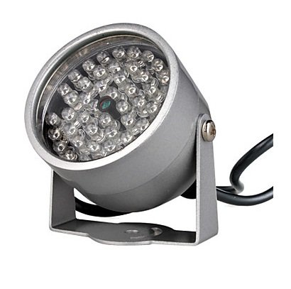 BW® Infrared Illumination Light with 48 IR LEDs for Night Vision CCTV Camera - Silver