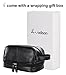 WODISON Vintage PU Leather Mens Travel Toiletry Bag Shaving Dopp Kits Organizer with Gift Box Black，Christmas Gifts Idea for Men