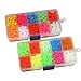 QualyQualy Fishing Beads Assorted, Plastic Glass Fishing Beads Red Yellow Mix Color Luminous Glow Fishing Beads 4mm 6mm 6.5mm 8mm 10mm 12mm