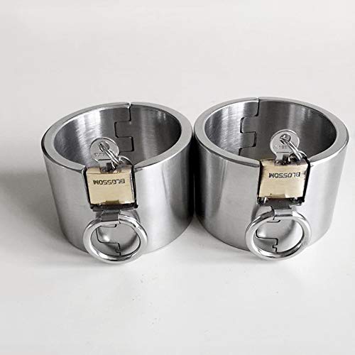 COSY-L BDSM Shackles & Handcuffs with Lock Stainless Steel Bondage Toys for Unisex – 5cm High Heavy Duty Fetish Harness Restraint Kit,Anklecuffforfemale:5.3cm