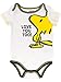 Peanuts Snoopy Baby Boys 4 Pack Bodysuits Charlie Brown Woodstock Joe Cool 6-9 Months