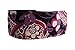 Soft Headband Sophisticated Purple and Cream Garden Over Black Cloth Headwrap
