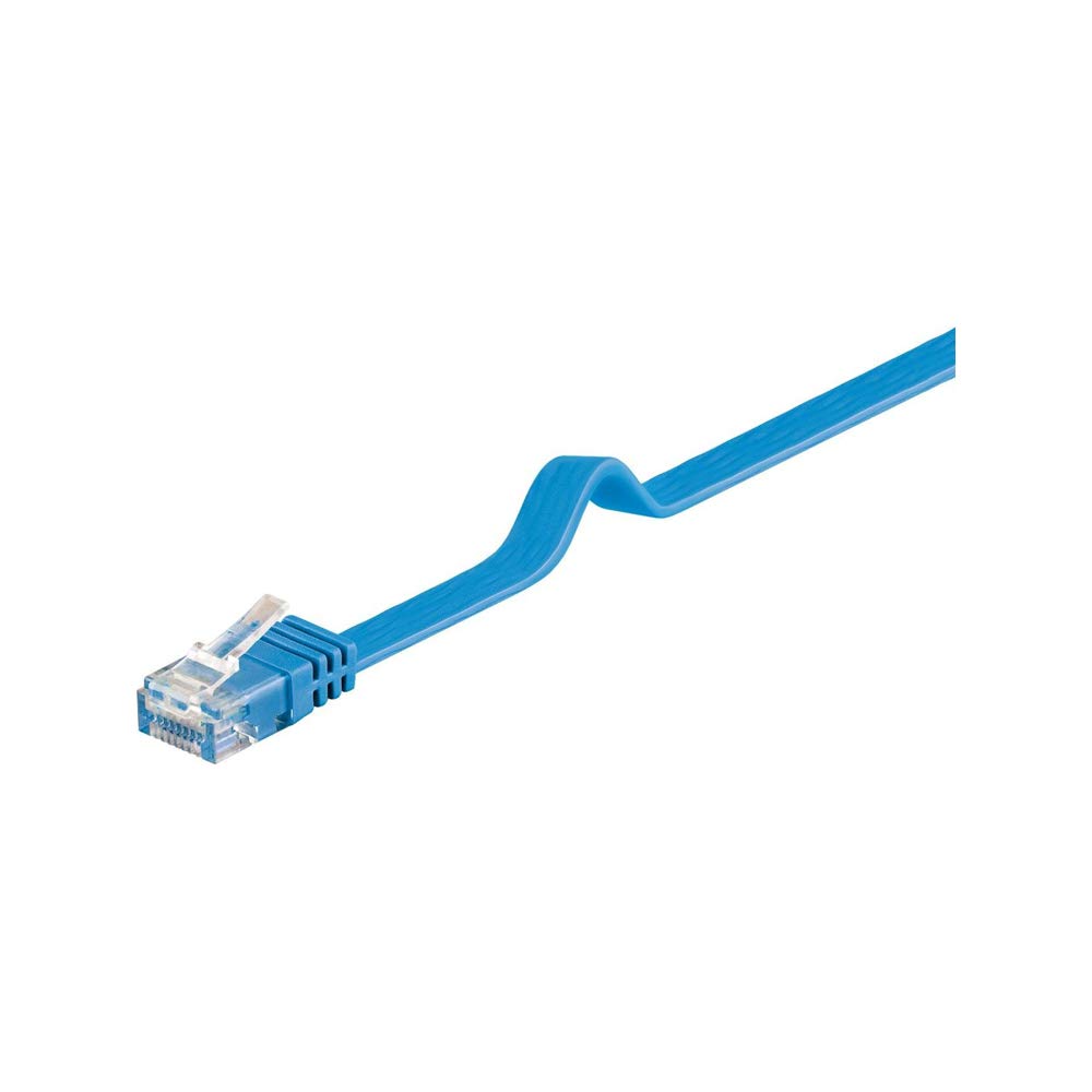 Goobay 96413 CAT 6 U/UTP Flat-Patch Ethernet Cable, Blue, 2m Length