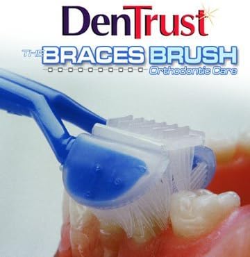 3 PACK :: DenTrust 3-Sided BRACES BRUSH :: Orthodontic's Specialty Toothbrush :: Made in USA by DenTrust Toothbrush