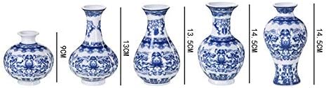 Cxp Boutiques Style Vintage Chinese Wind Ceramic Vase Blue White Porcelain Flower Receptacle Handicraft Furnishing Articles Home Decoration Elegant (Color : C)