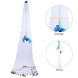 YaeMarine Saltwater Fishing Cast Net for Bait Trap Fish 4ft/6ft/8ft/10ft/12ft Radius