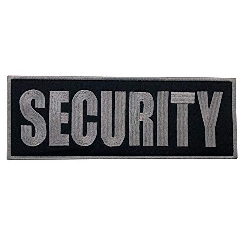 uuKen Large Embroidery Fabric Cloth Gray Security Patch 11x4 inches for Uniforms Vest and Tactical Clothing (Gray, XL 11"x4")