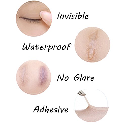 VOLLUCK 540 PCS Invisible Double Eyelid Tape Fiber Makeup Sticker Breathable Eyelid Tape Self-adhesive Instant Eye Lift Without Surgery Perfect Double Eyelid Tool for Hooded,Droopy,Slim and Wide Size