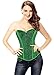 Kimring Women's Vintage Palace Jacquard Sweetheart Body Shaper Strapless Overbust Corset Green Medium