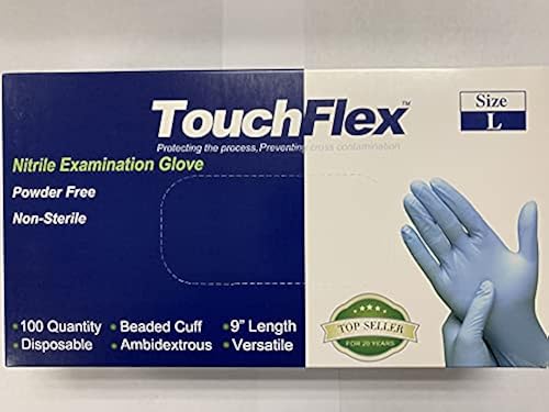 Intco TouchFlex Blue Nitrile Exam Gloves, Chemo-Rated, Powder Free