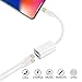 Dual Ports Adapter Splitter, 2 in 1 Headphone Jack Aux Audio & Charger Adapter Cable Connector Compactible for Ip7/ 7 Plus/ 8/Plus/X (Support Calling + Sync + Music Control + Charge)
