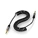 KabelDirekt – (25 feet) 3.5mm Male to 3.5mm Male Stereo Audio Cable Coiled- Pro Series