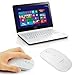 HDE Bluetooth 3.0 Wireless Mouse Optical Ergonomic Slim Profile Mouse with Adjustable DPI 800/1000/1200/1600 (White)