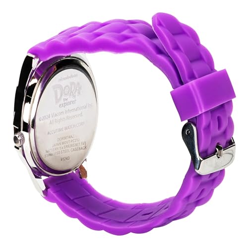 Accutime Dora the Explorer by Nickelodeon Analog Quartz Watch for Kids – Purple Time-Teaching Watch with Easy-Read Dial