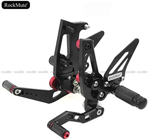 Frames & Fittings for Aprilia RSV4 R Factory 2009 2010 2011 2012 Motorcycle CNC Aluminum Adjustable Rearset Foot Pegs Pedal Footrest Rear Set - (Color: Black)