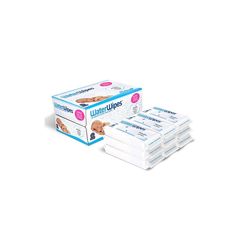 WaterWipes Plastic-Free Original Baby Wipes, 99.9% Water Based Wipes, Unscented & Hypoallergenic for Sensitive Skin, 540…