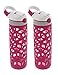 Contigo AUTOSPOUT Ashland Glass Water Bottle w/ Silicone Sleeve - Spout Shield Protects from Germs - BPA Free- Top Rack Dishwasher Safe -Great for Home and Travel - 20 Ounces, Berry (2 Pack)