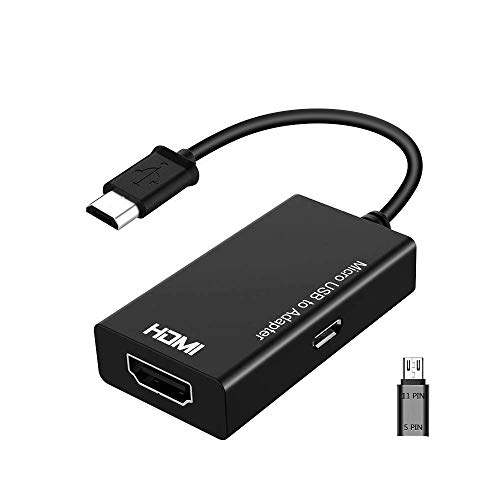 MHL Micro USB to HDMI Cable Adapter, MHL to HDMI 1080P Video Graphic Converter with Video Audio Output for Samsung Galaxy S5 S4 S3 Note 3 Note 2 Note 8 Phones & Tablets with MHL Function (Black)