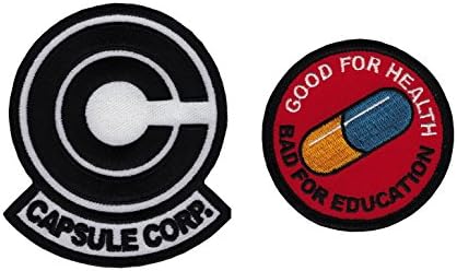 Set2 BW-IO Anime Dragonball Z Capsule Corp. Akira Pill Emo Embroidered Cosplay Patch