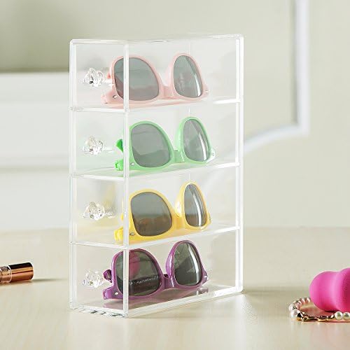 Xingliang Acrylic Transparent Cosmetic Organizer Display Box for Cabinet to Hold Makeup, Beauty Products - 4 Drawers chrome knobs XL-MCO-4