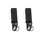 EKLORN 2pcs Nylon Velcro, Gear Keeper Pouch, can be used as Key Chain, Key Ring Holder, Compatible with Molle Bags, perfect webbing attachment strap (Black)