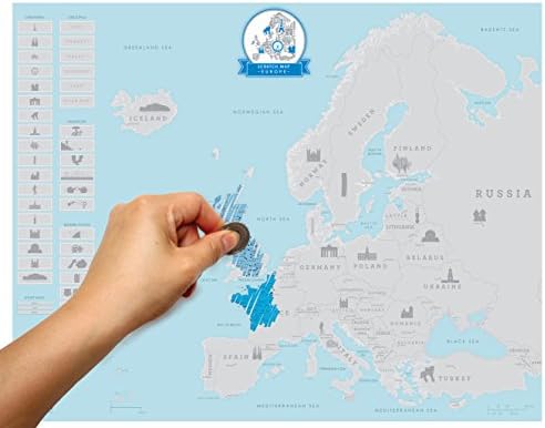 MegashoppingScratch Off Europe Map Edition Poster Personalized Travel Vacation