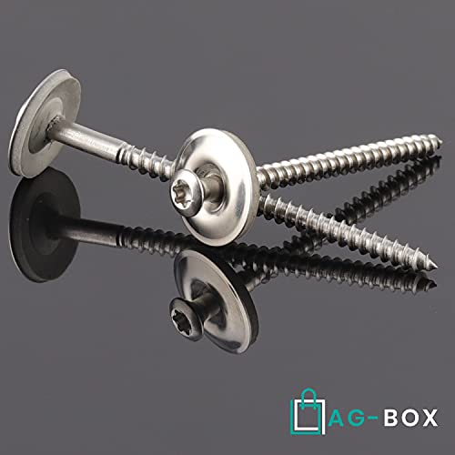 Spenglerschrauben mit TORX 4,5x45 mit U-Scheibe 20mm (50 Stück) aus Edelstahl A2 (V2A) ähnl. DIN 7995 TX Dichtscheibe… – Bild 7