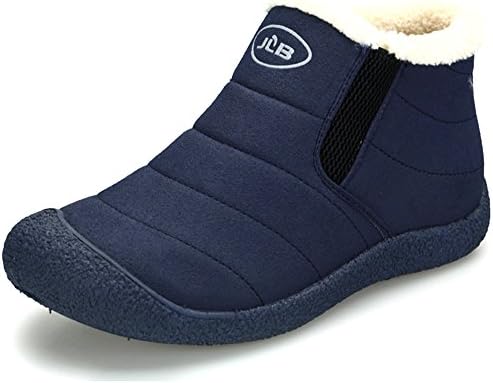 Clarsun Women¡¯s Fur-Lined Slip-On Ankle Warm Snow Couples Boots (Women Size 10 B(M) US/Men Size 8 D(M) US, Blue)