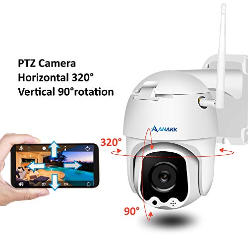 Anakk Wireless WiFi Security Camera 1080P Pan & Tilt Indoor & Outdoor IP66 Waterproof 2 Way Audio Night Vision Remote View Motion Detection Alert 32G SD Card Pre-Installed for Home & Business - Thumbnail 3