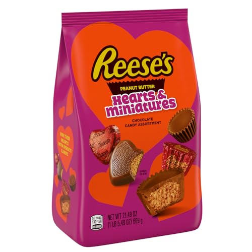 REESE’S ASSORTED CHOCOLATE PEANUT BUTTER SHAPES, VALENTINE’S CANDY BAG, 21.49 OZ