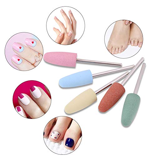 Nail Polisher, 5pcs Nail Art Silicone Polisher Nail Grinders Drill Bits Manicure Machine Tools Smoothing Drill