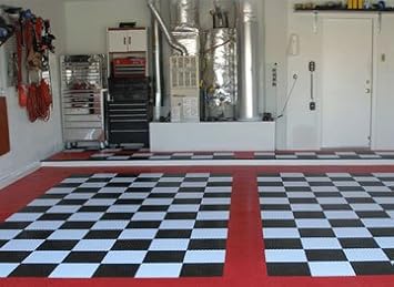 Garage Floor Tiles In Checker Pattern 40 Sq Ft Complete Kit
