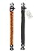 Paracord Bracelet K2-Peak – Survival Bracelets with Embedded Compass Whistle EDC Hiking Gear- Camping Gear Survival Gear Emergency Kit (Black / Orange 8