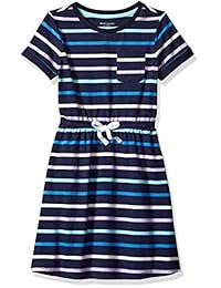 Vestido de cintura elástica de manga corta para niñas de   Essentials