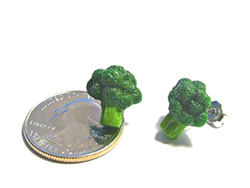 Broccoli Stud Earrings - Tiny Food Jewelry