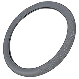 BPA Free Odorless PU Leather Steering Wheel Cover Gray - Fit All Standard Size, Non-Toxic