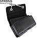 DeBin Leather Black iPhone 11 Pro / Xs / X Cell Phone Holster with Clip On / Magnetic Fastener and Belt Clip Pouch Cover Holder