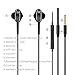 Mxstudio Wired In-Ear Headphones Dual Dynamic Drivers Hi-fi Earphones with Microphone Black
