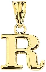 14K Yellow Gold Fine Mini Dangling Initial A-Z