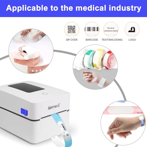 LENVII 2/3/4 Inch Bluetooth Thermal Label Printers | Shipping Labels Printer | 152mm/s High-Speed 203DPI USB Barcode Printer Compatible with Aramex/Noon/Emirates Post | Windows/Mac/Dubai Mall Kiosks