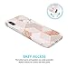 JAHOLAN Compatible iPhone Xs Max Case Bling Glitter Sparkle Rose Gold Marble Design Clear Bumper TPU Soft Rubber Silicone Cover Phone Case for iPhone Xs Max 2018 6.5 inch