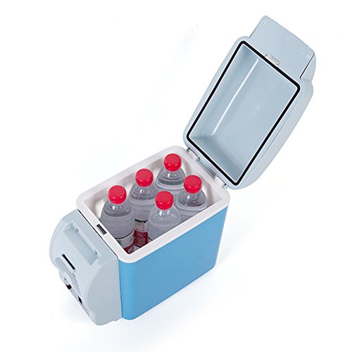 SL&BX Mini fridge,Car refrigerator portable cooler mini 7.5l mini compact refrigerator portable for home,Office,Car or boat retro fridge-Blue 30.5x25x16cm(12x10x6inch)