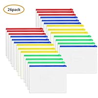 Zipper Pouch Document Bag, 26 Pcs Zip File Folders, PVC Waterproof Zip Document Filing Folder with 4 Colors, A4 Size/US Letter Size
