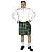 St. Patrick's Day Irish Plaid Green Kilt - 1 Piece Tartan Skirt, Kilts Clothing for Men and Women, Polyester Costume