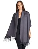 High Style 100% Lambswool Women Solid Oversized Large Scarf Shawl (Excalibur)