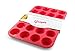 Grazia Silicone Muffin Pan, Red, 24-Cup