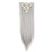 Clip in Hair Extensions Synthetic Full Head Charming Hairpieces Thick Long Straight 8pcs 18clips for Women Girls Lady (26 inches-straight, silver gray)