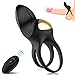 Vibrating Dual Cock Rings Sex Toys for Men with 10 Vibration Modes, Adorime Silicone Wireless Remote-Control Male Enhancing Penis Ring & Tongue Clitoral Vibrators Vibes Stimulators for Couples